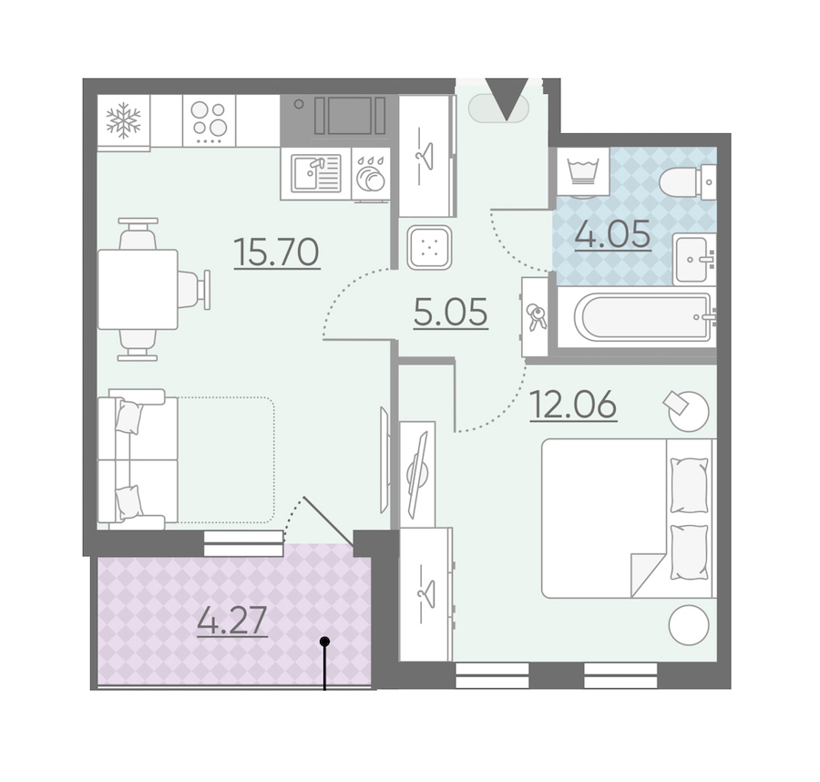 Однокомнатная квартира в : площадь 39 м2 , этаж: 10 – купить в Санкт-Петербурге